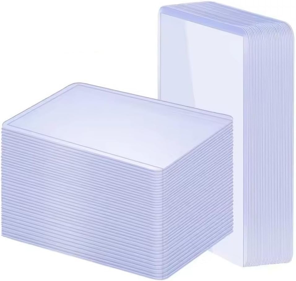 1 Pack 3" x 4" Clear Top Loaders, 35PT Hard Plastic Card Sleeves Protector,Top Loading Card Case for TCG,Baseball, Football,MTG, Trading Cards & Sports Cards. (100 Top Loaders + 100 Soft Sleeves)