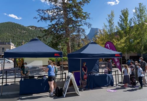 Image of MASTERCANOPY 12x12 Durable Pop Up Canopy Tent with 1 Sidewall, Navy Blue