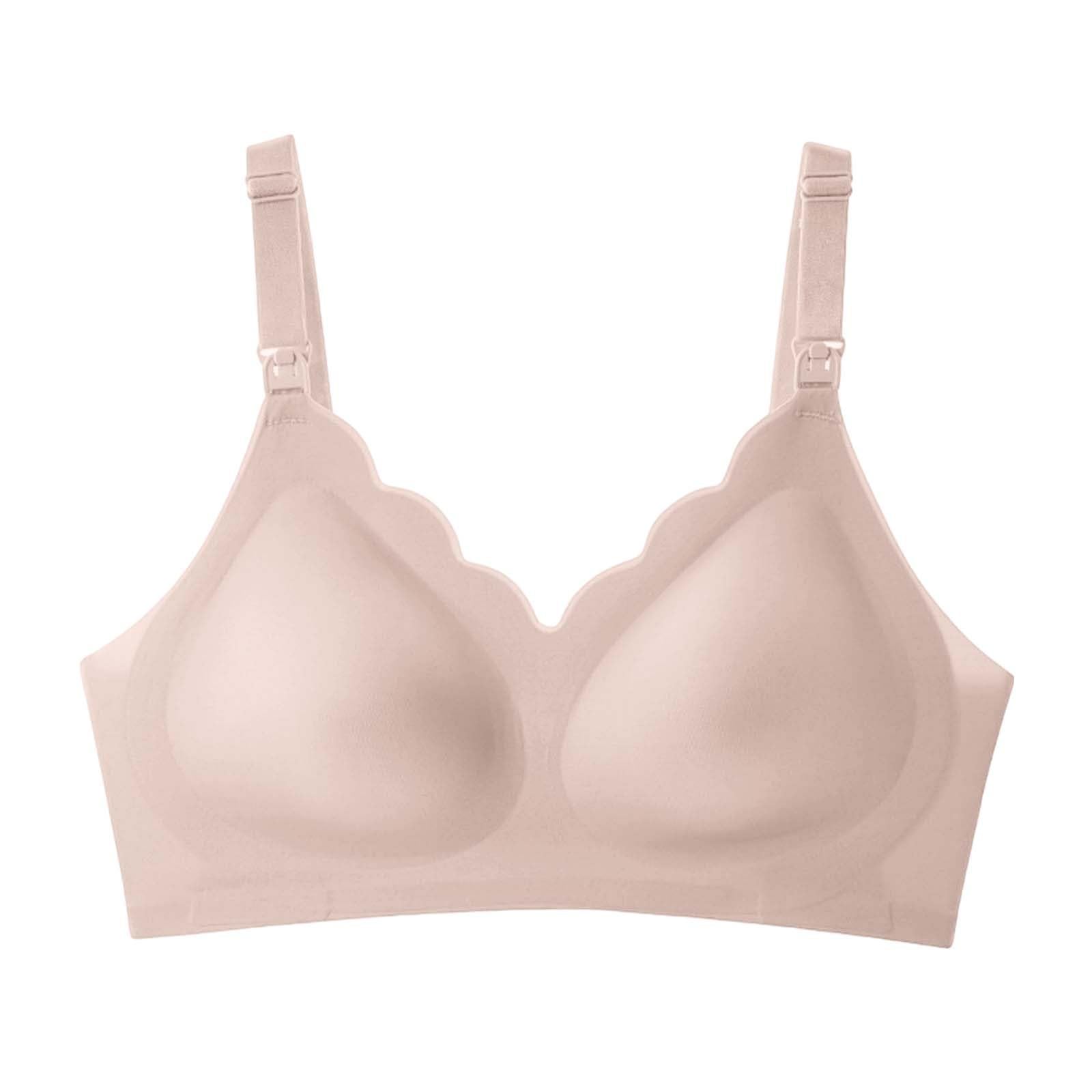 Reggiseno da Allattamento Reggiseno da Allattamento Ondulato for Donna Supporto Premaman Senza Cuciture Bralette for Sonno in Gravidanza Senza Fili, Rosa Chiaro, M