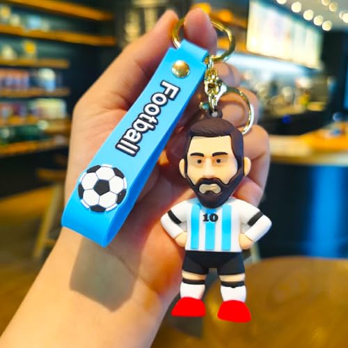 Image of Wanna Party Soccer Keychain, Messii Keychains for Boys Girls, Return Gift Favors, Cute Backpack Key Chain Accessories Wristlet Chain Car Charms