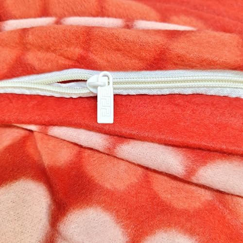 Image of Winter Super Soft Single Bed Warm Woollen Blend Fleece Duvet Cover | Blanket Cover | Quilt Cover | Razai Cover with Zipper, Woolen Fabric Size- 90 x 60 in, Color- Red, Single Bed