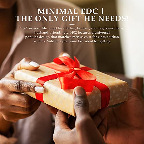 Enigma Dapper Pu Leather Bifold Front Pocket Slim Wallet For Men, Aluminum Metal Travel Tactical Rfid Blocking Card Holder Money Clip, Ideal Men's Gift (Black Pu) #TOP5