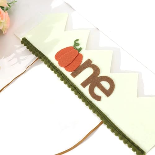 Miniatura 9 de Corona de calabaza de primer cumpleaños para niños, decoraciones de cumpleaños de calabaza para niños sombrero de primer cumpleaños decoraciones de
