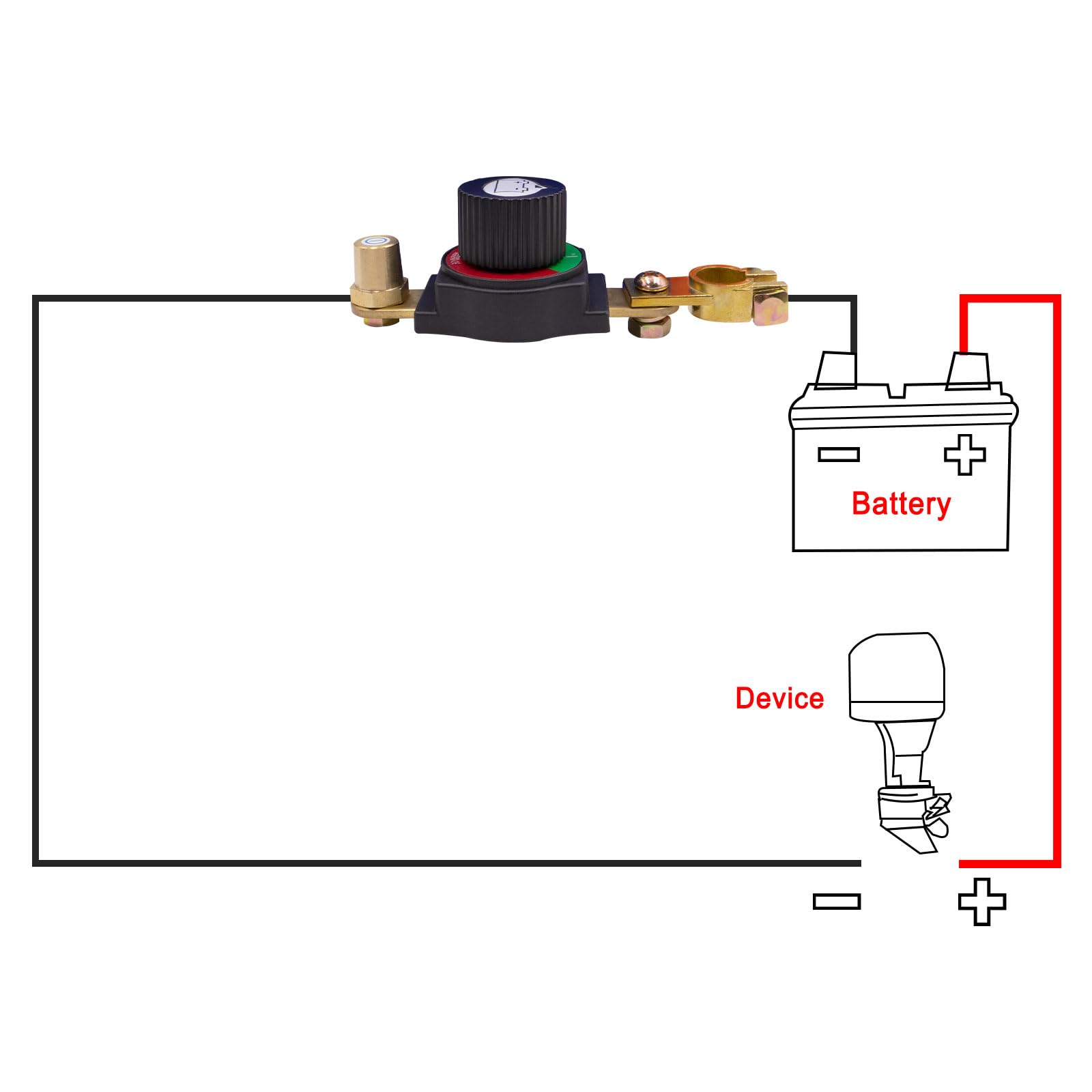 Coupe Batterie 12V-48V, Coupe Batterie en laiton | Coupe Circuit Batterie 12v pour Couper Rapidement l'alimentation, Adapté aux Voitures, Motos, Caravanes, Bateaux