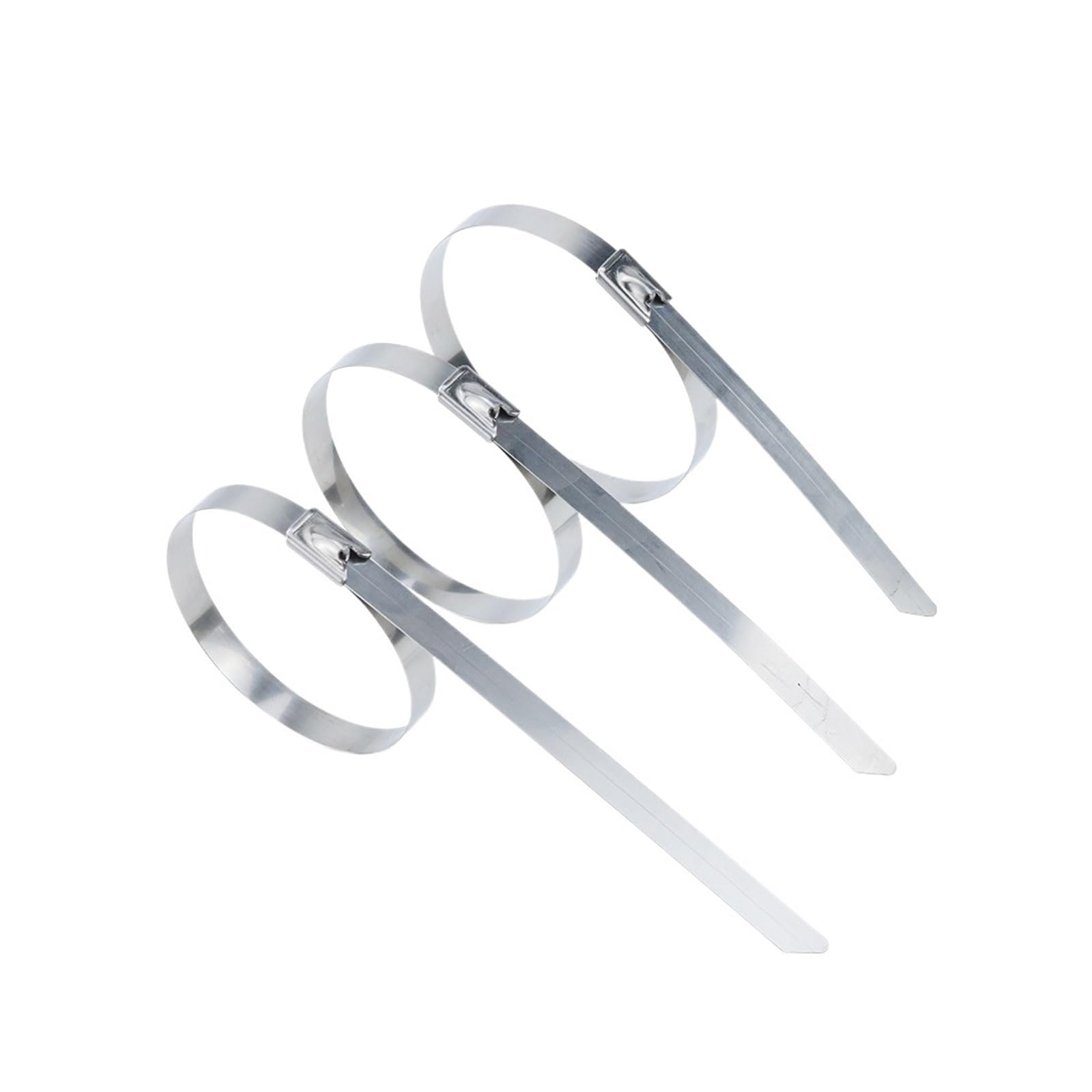 Fascette per cavi 100 pezzi fascette stringicavo in acciaio inossidabile 304 larghezza 7,9 mm fascette stringicavo in metallo multiuso autobloccanti pesanti 100/200/300/500/550 mm(7.9mm x 350mm)