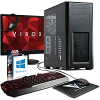 Vibox Centre 4.217 Gaming-PC Computer mit 2 Gratis-Spielen, Windows 10 Pro OS, 22 Zoll HD Monitor (3,4GHz AMD Ryzen Quad-Core Prozessor, Nvidia GeForce GTX 1050 Ti Grafikkarte, 8Go DDR4 RAM, 1TB HDD)