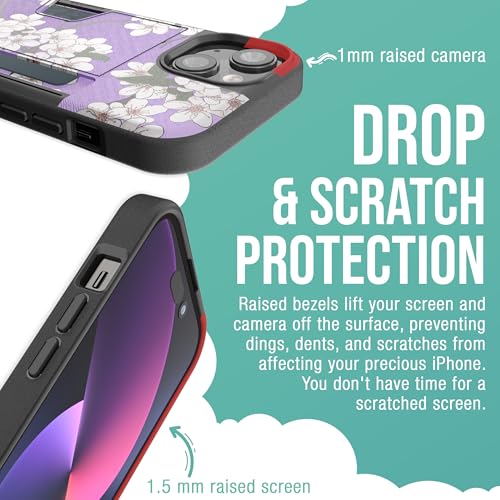 Image of Smartish iPhone 15 Wallet Case - Wallet Slayer Vol. 2 [Slim + Protective] Credit Card Holder w /Kickstand - Drop Tested Hidden Card Slot Cover Compatible w /Apple iPhone 15 - Very Cherry Blossom