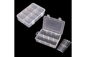 2-Pack 8-Compartment Clear Compartment Organizer Box Set