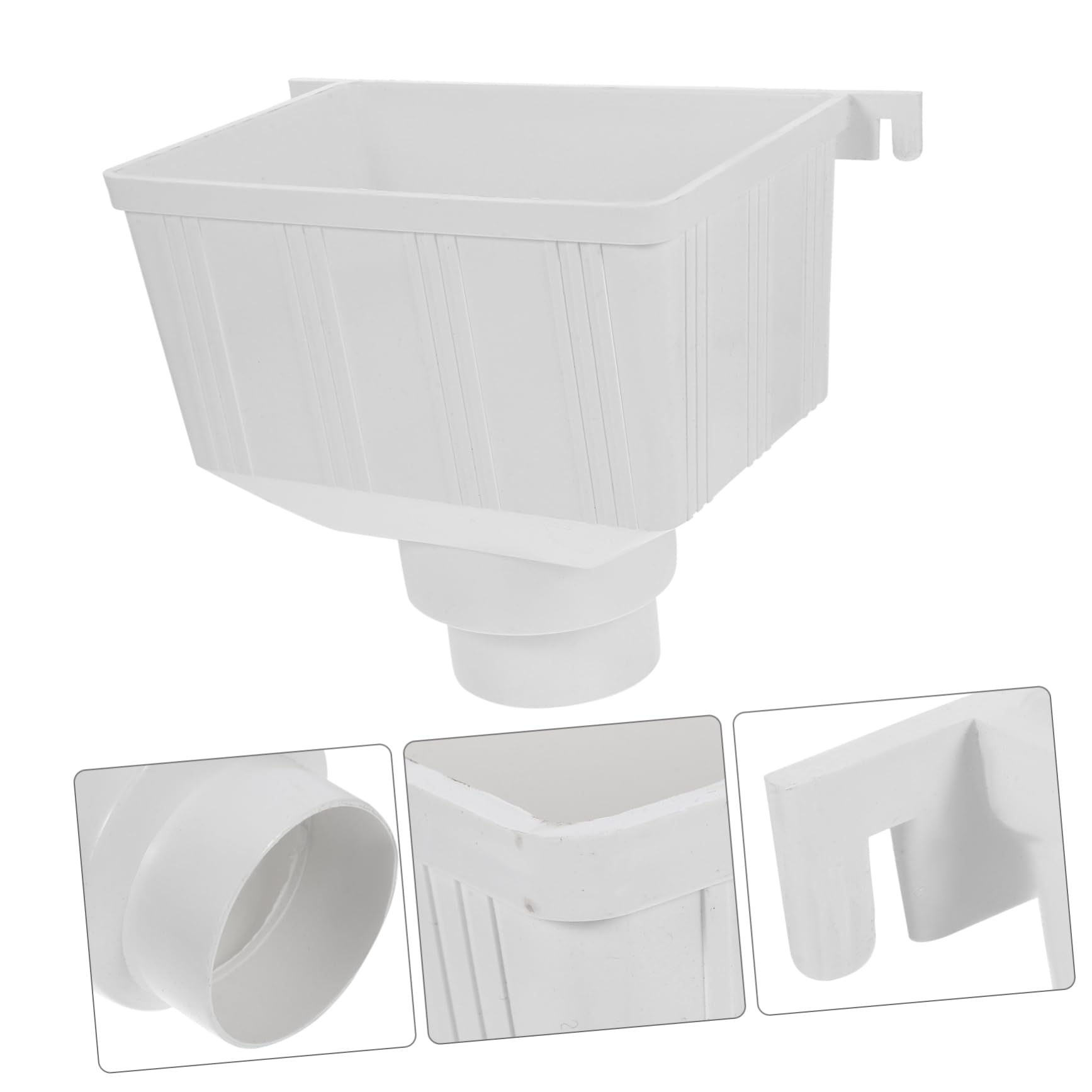Deviatore di Pioggia in Plastico Bianco per Raccolta Acqua Piovana Resistenza All'invecchiamento e Durata, Adattatore per Tubo Pvc Grondaia Casa Giardino