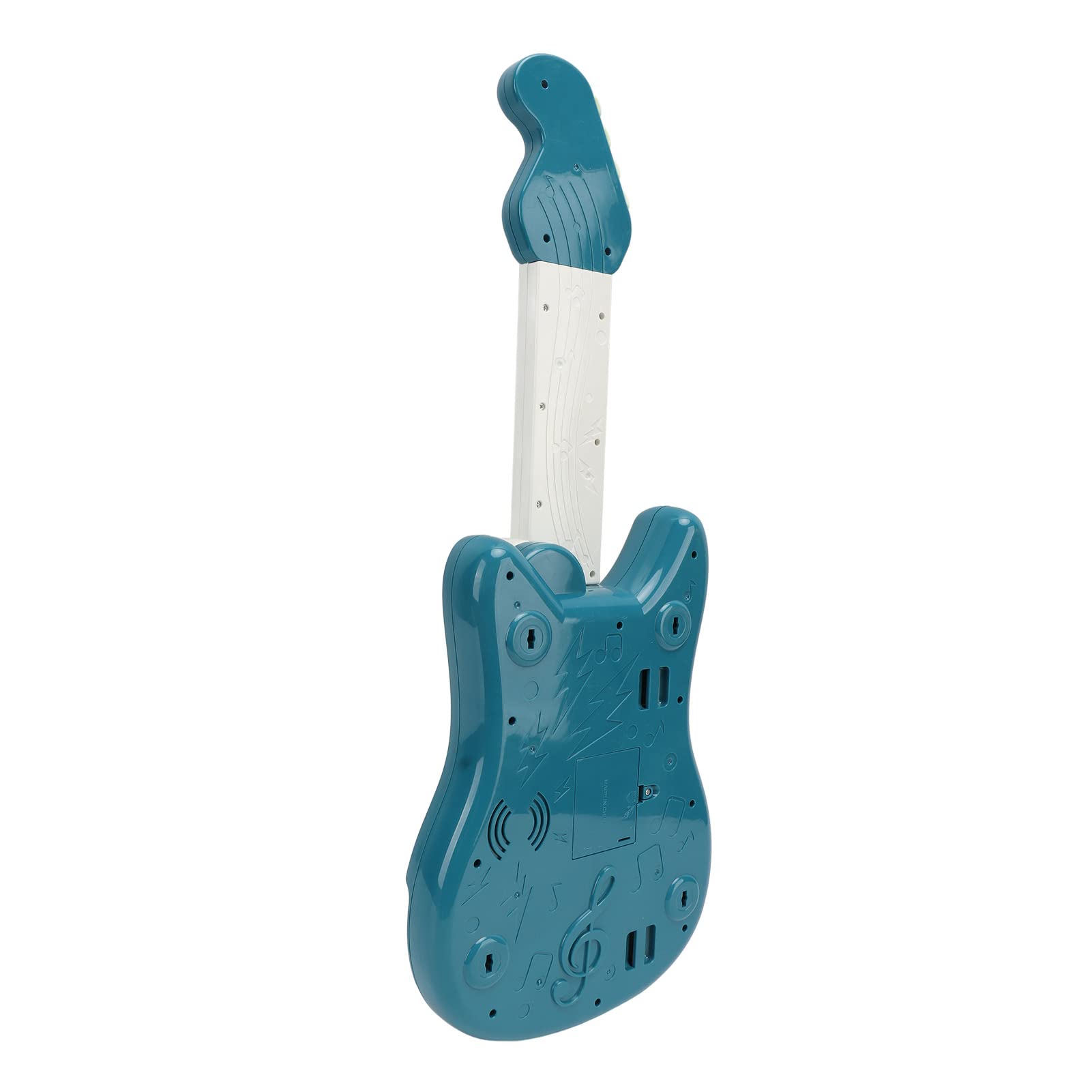 Alomejor Giocattolo per Chitarra Elettronica per Bambini, Giocattolo per Pieghevole con Motivo di Animali dei Cartoni Animati, Design Dai Colori Vivaci per L'illuminazione e la (BLUE)