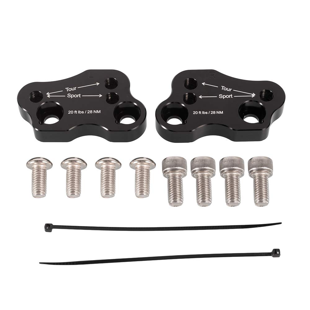 Black Motorcycle Handlebar Riser Relocation Adapters Aluminum Mounts Extension Kit for GL1800 2018-2019 (Black)