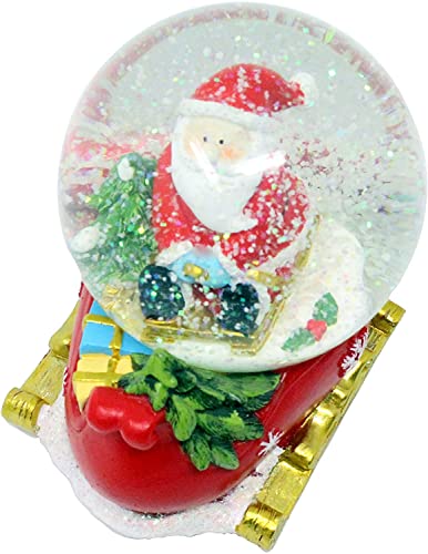Boule à Neige Musicale de Noël Celebright - Joue 8 chansons Dont Jingle Bells et s'allume avec des Couleurs LED changeantes - Grand 14 cm (Père Noël sur Une Base de traîneau) Cover