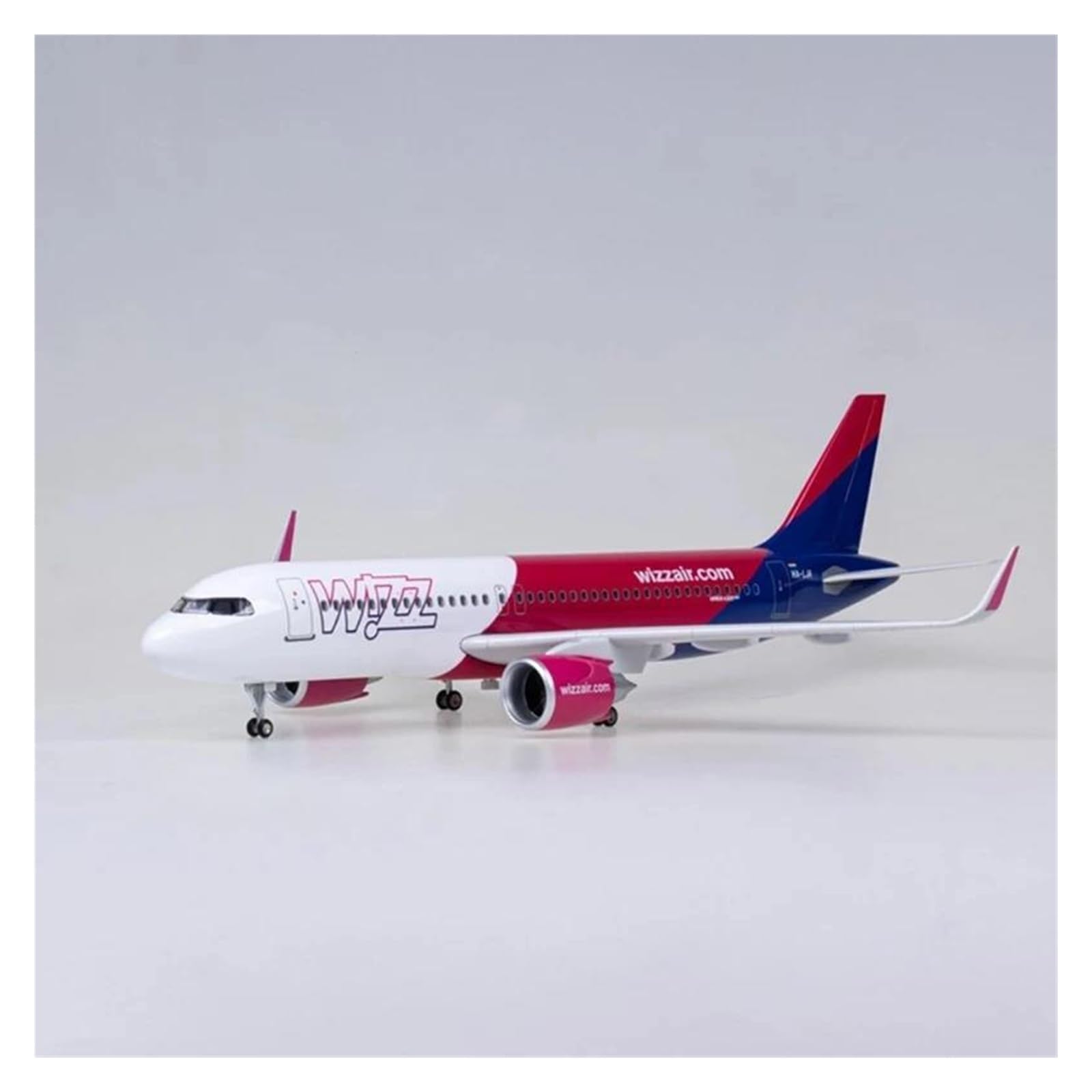 Odlewane zabawki samolotowe 47CM dla A320 NEO Wizz światło samolotu z kołem podwozie z żywicy odlewanej z żywicy dekoracja samolotów domowy model samolotu do zbierania i wyświetlania (bez lampy)
