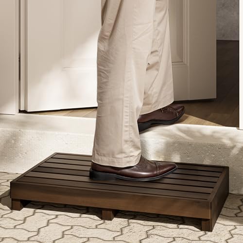 TINAMO 3.5" One Step Stool for Elderly, Acacia Wood High