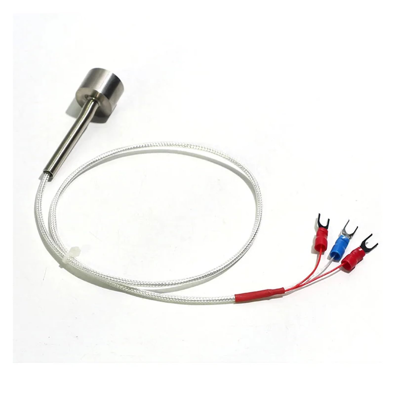 Sensor de temperatura de adsorción magnética fuerte PT100, con cable blindado plateado de tres núcleos, 0~350 ℃, 1M-5M, 1 ud.(Cable Length 5m)