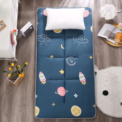 Colchón de futón plegable enrollable Tatami, tamaño individual/doble/Queen/King, colchón de futón japonés con respaldo antideslizante (verde, 70 x 180 cm)