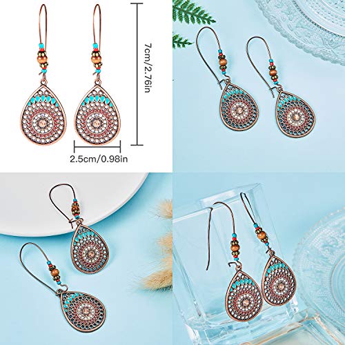 4 Pair Bohemian Vintage Earrings Dangle Drop Earring Jewelry Accessories for Women Supplies2