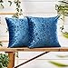 Deconovo Fundas para Cojin Almohada, Suavas Elegante, para Sofa Cama en Habitacion Salon, Juego de 2, 45x45cm, Azul