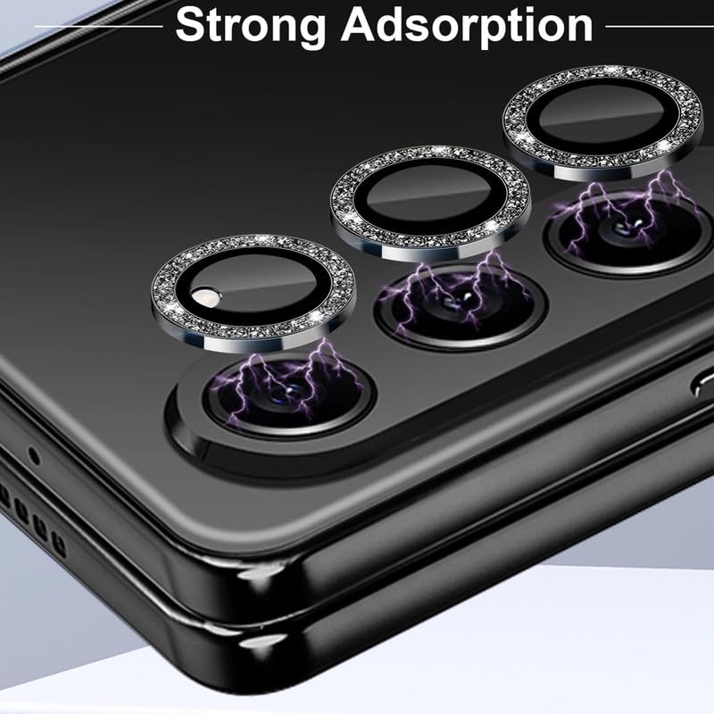Image of for Z Fold 5 Camera Lens Protector Case Cover, Anti Scratch Ultra HD Tempered Metal Glass Camera Screen Protector Shockproof Film[Pack Of 3, Raimbow Diamond]