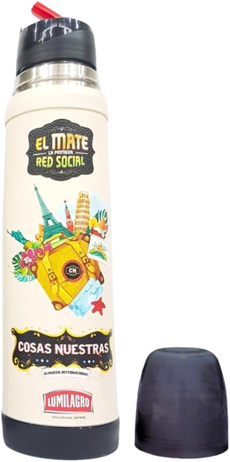 Thermo for Mate |Vacuum Insulated With Double Stainless Steel Wall Cover in Leather - BPA Free - A Thermo Specially Designed for Use With Mate Cup or Matte Gourd |Travel Design, 32 OZ