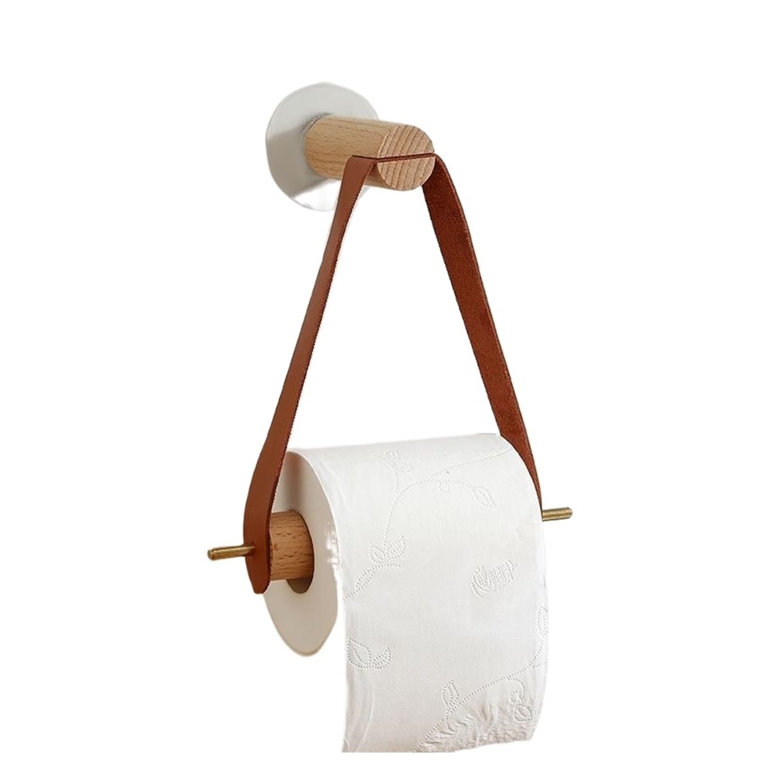 Rope Toilet Roll Holder Wall Mount Wooden Toilet Paper Holder