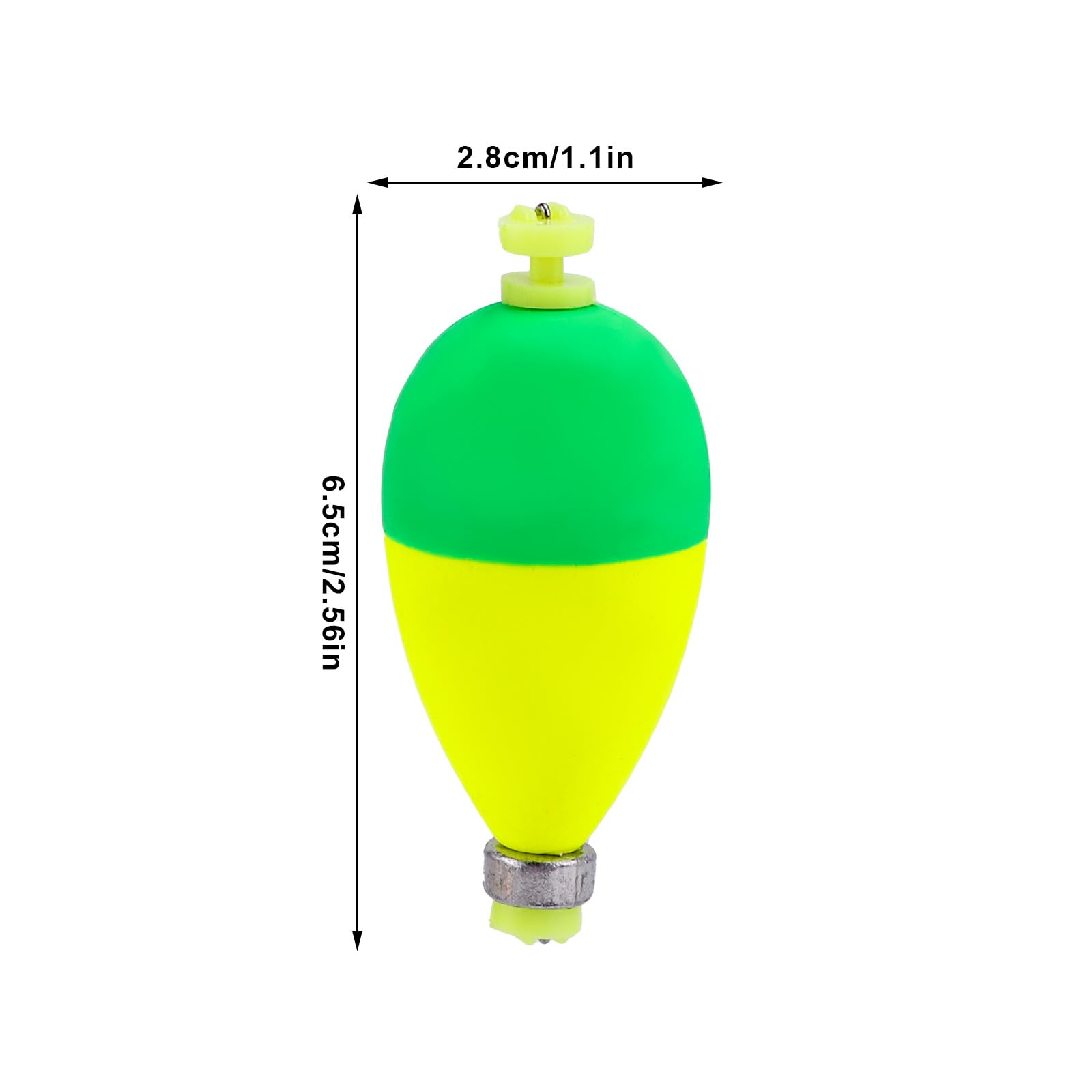 BOXOB 12pcs Fishing Bobbers Floats, EVA Snap on Weighted Bobbers for Fishing Panfish Bass Bluegill Crappie (Oval Shape)