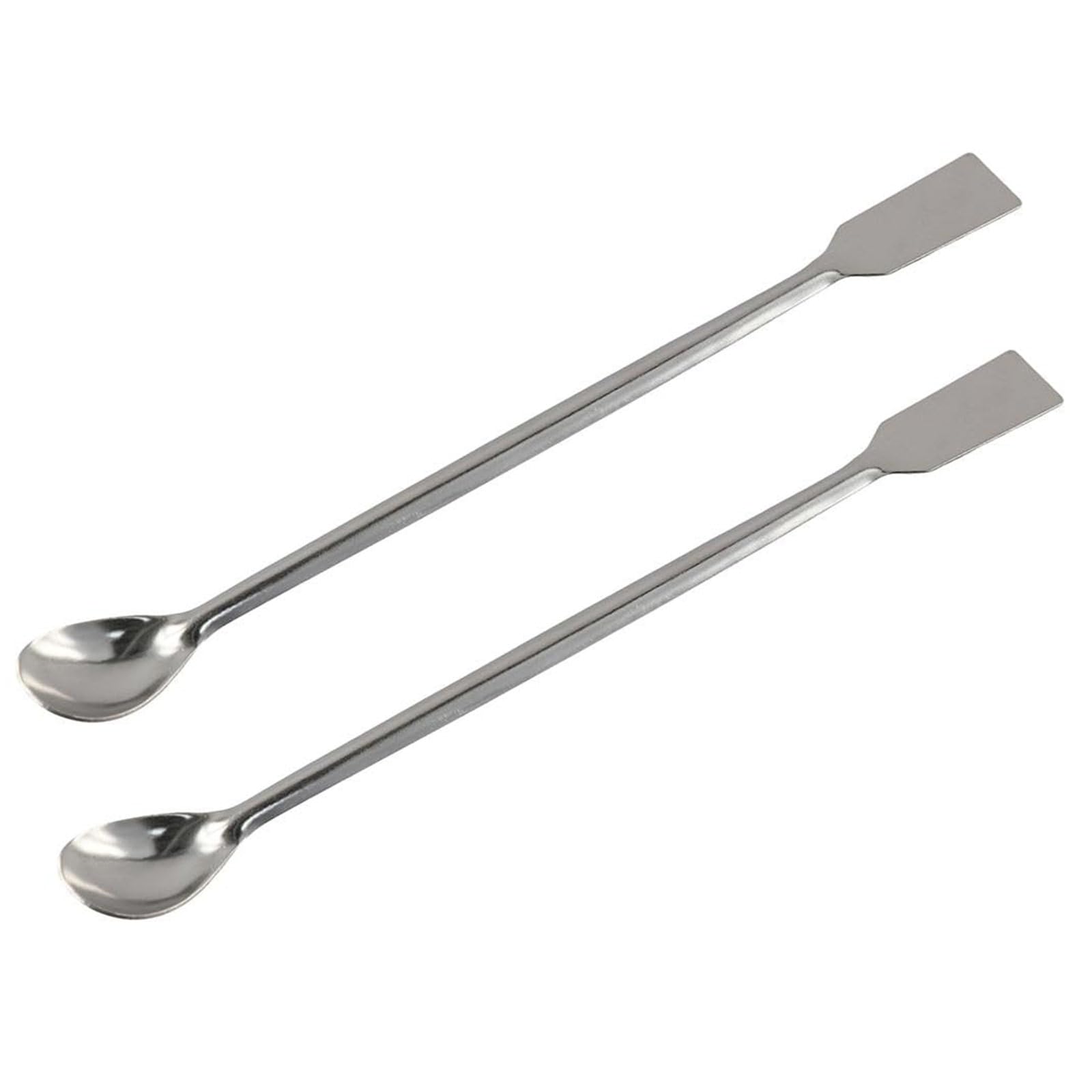 CVNRCLP - Espátula de laboratorio de acero inoxidable de 7.9 pulgadas, cuchara de muestreo de laboratorio de doble extremo con cuadrados planos y extremos de cuchara para una medición y mezcla