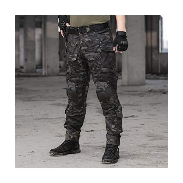IDOGEAR G3 Combat Pants with Knee Pads Multi-camo Pants for Men Outdoor Airsoft Paintball Outdoor Camo Tactical Trousers (Multi-camo Black,34W x 32L) - Image 7