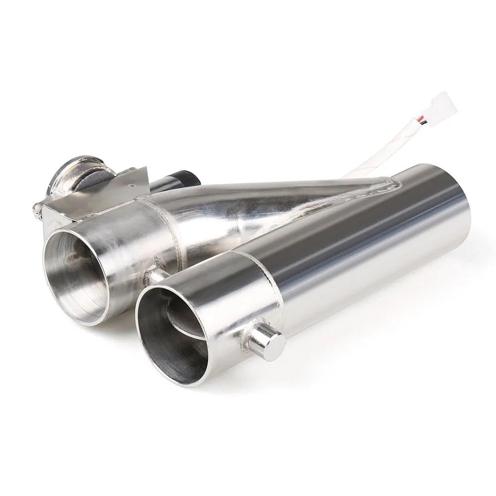 Terminale di Scarico Kit Ritaglio Scarico Elettrico Doppio da 2.25'' 2.5" E 3" con Valvola Controllo Scarico A Y con A Doppia Valvola 1 Trascinamento Punta di Scarico Coda(2.5INCH)