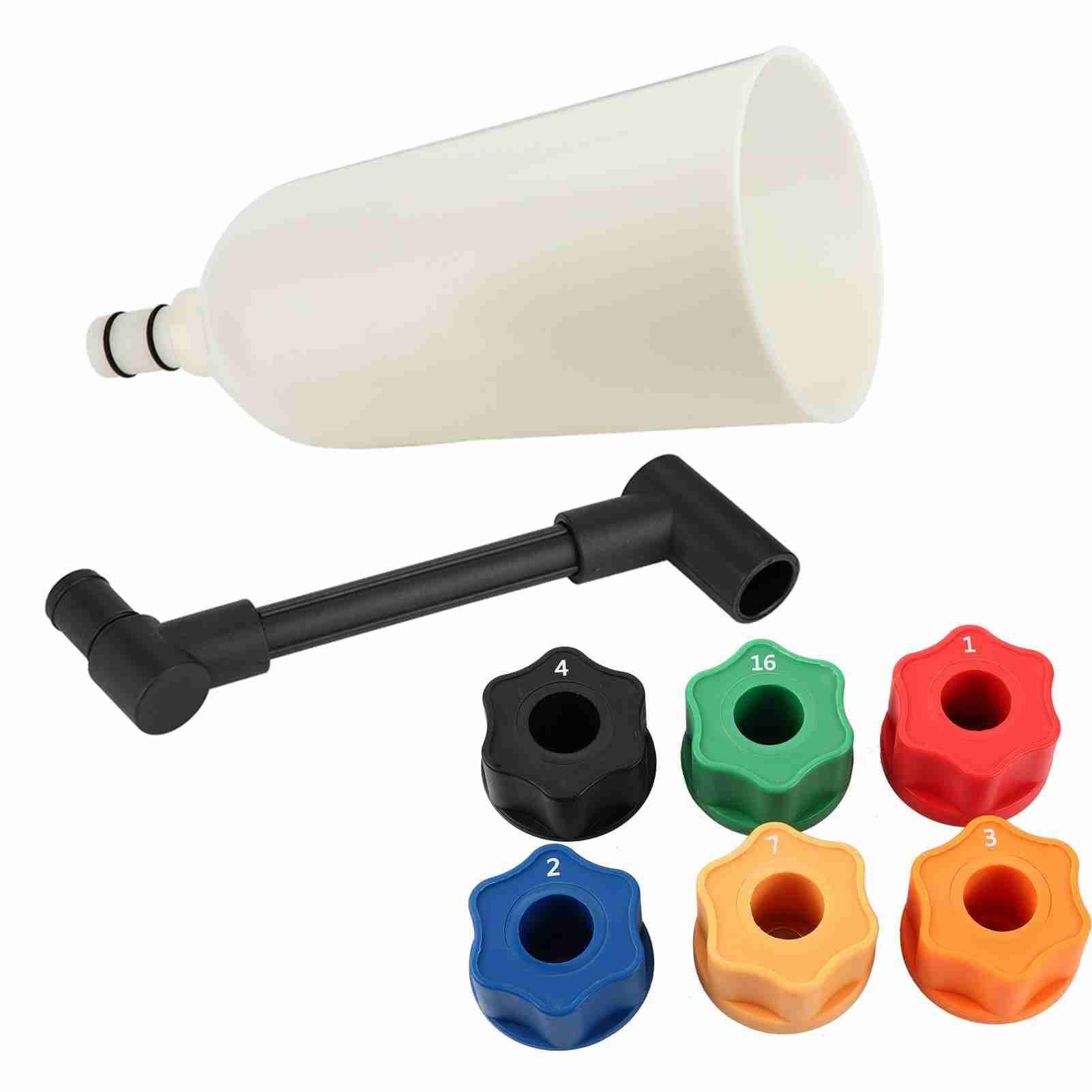 8 uds. de juego de embudos adaptadores para aceite de motor de coche, kit de embudo llenador a prueba de derrames con tubo de extensión giratorio y desplazado para vehículos europe