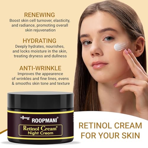 Image of TRIMMER ON Retinol Anti-Aging Night Cream, 25g | Face Brightening, Anti Wrinkle, FREE Roopmani Pimple Care Soap, 75g Soap