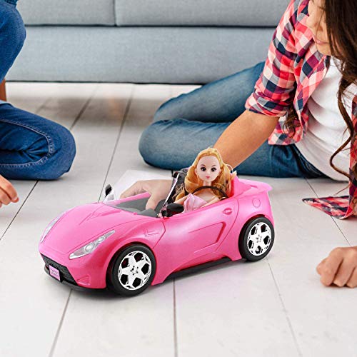 Keeprunning Convertible Car For Dolls, Glittering Fuchsia Convertible Doll Vehicle With Working Seat Belts #TOP4