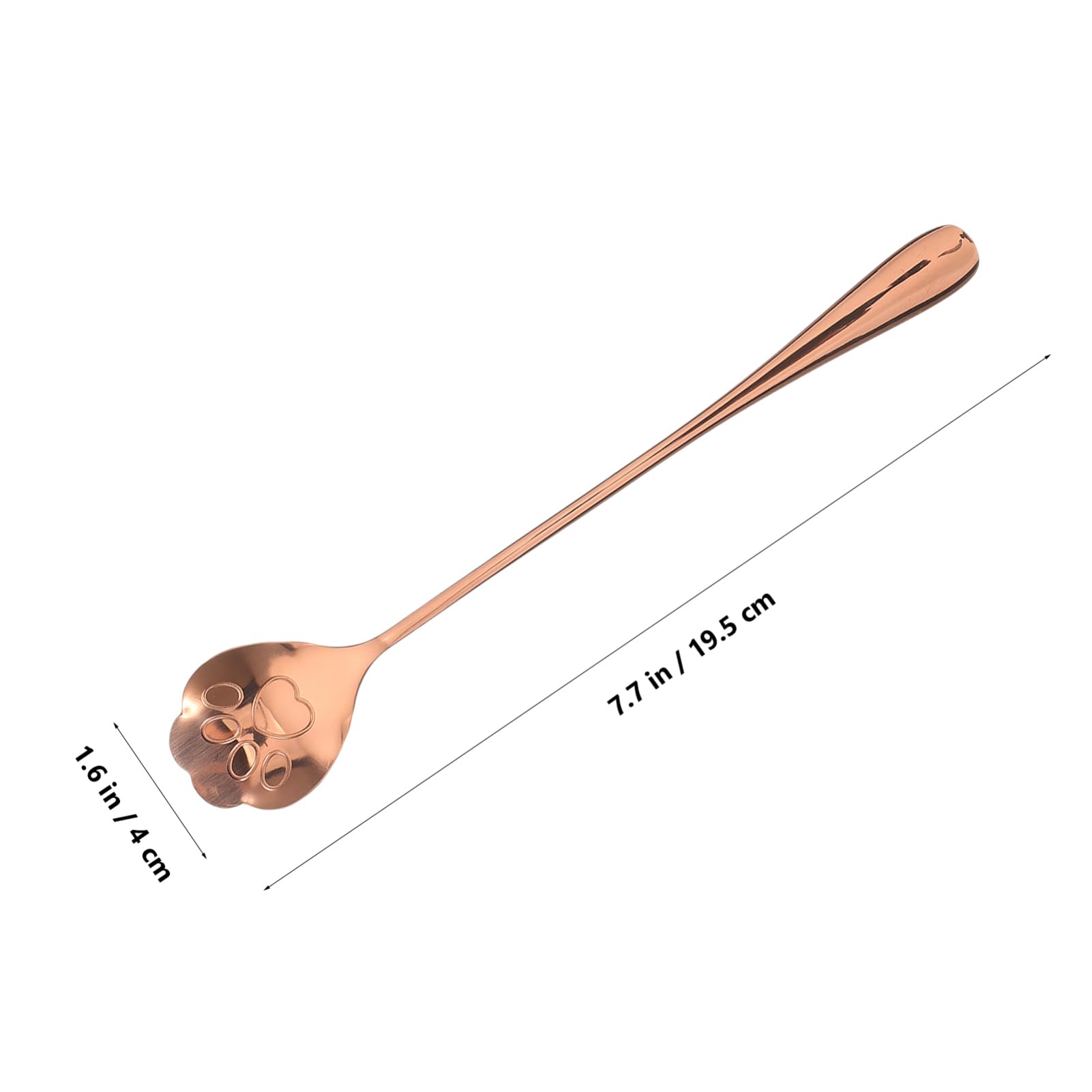 MUCKLILY 5Pcs Cute Stainless Spoon Long Handle Dessert Tool for Stirring Tea Sugar and Ice Cream Adorable Cat Design for Kitchen Use