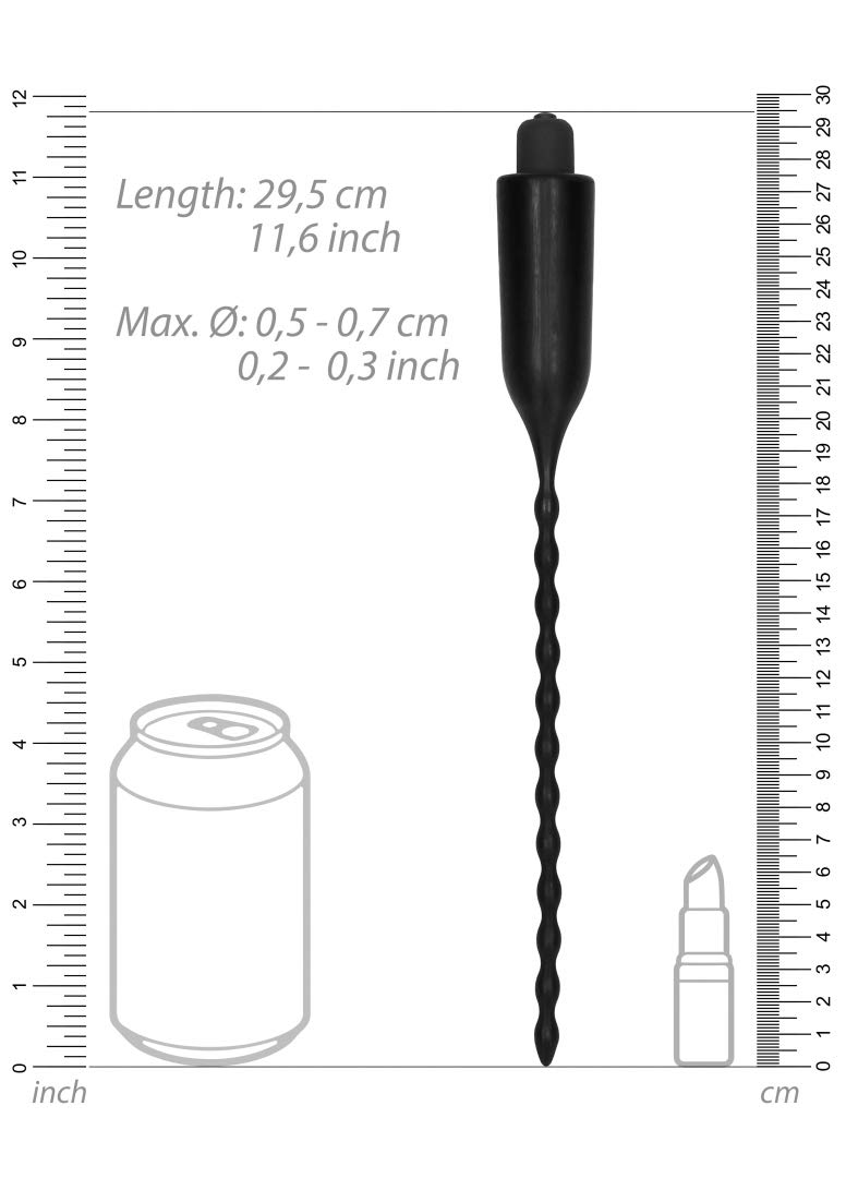 Shots ElectroShock - E-Stimulation Vibrating Urethral Sounding Plug - Black