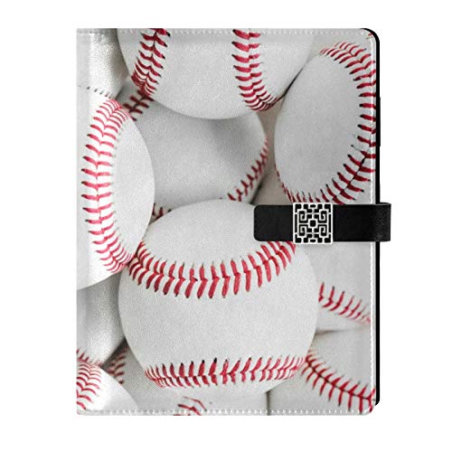 RunningBear Leather Journal Notebook - Baseballs Travel Journal Writing Notebook Binder with Pockets Daily Planner Diary Book for Office School Business