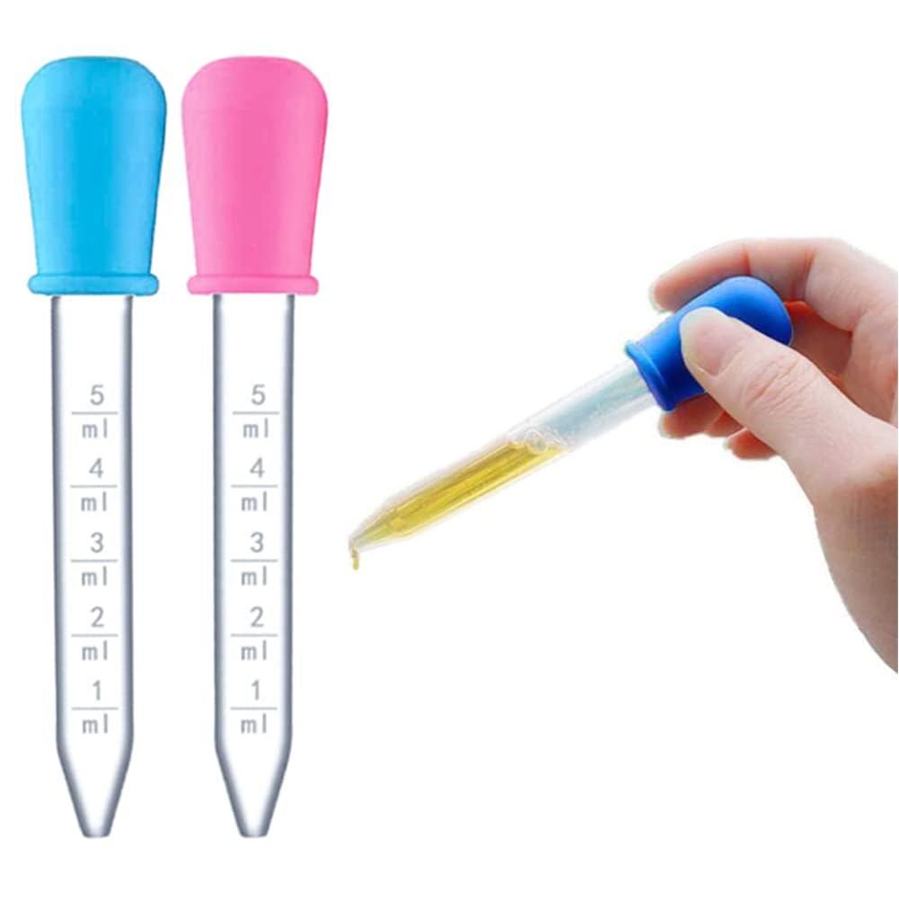 2Pcs Silicone Liquid Dropper Pipette Babies Plastic Pipettes Transfer Eyedropper Tip Eye Dropper 5Ml, Pink-image-30
