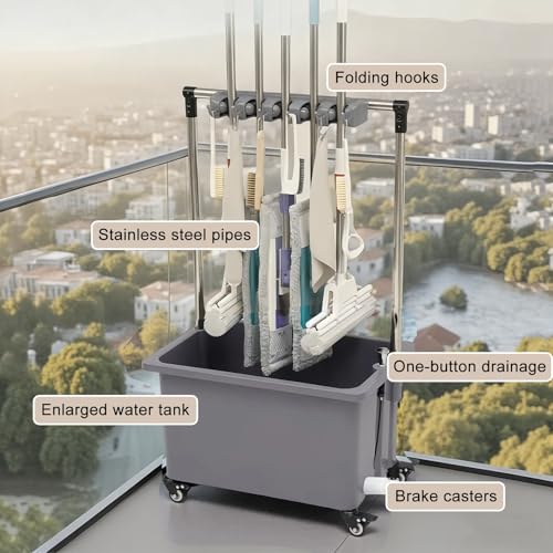Station de nettoyage mobile pour buanderie et chariot à linge robuste de salle de bain
