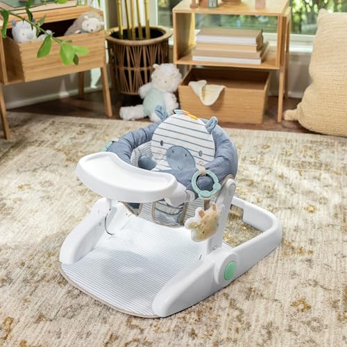 Ingenuity Prop Spot Learn-to-Sit Floor Seat for Baby, Removable Tray, 2 Linkable Toys, Tummy Time Mat, Unisex, for Ages 4-12 Months - Casi - image 9
