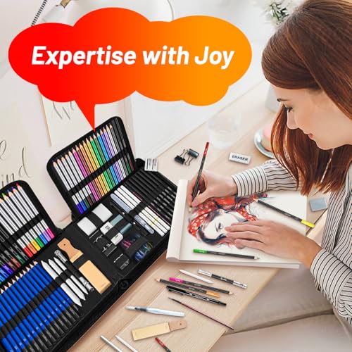 141-Piece Art Supplies Sketching & Drawing Kit w/ Carrying Case - image 7