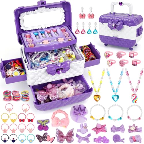 Jooful Schmuck Kinder Spielzeug, 95 Stück Schmuckset Mädchen 3...