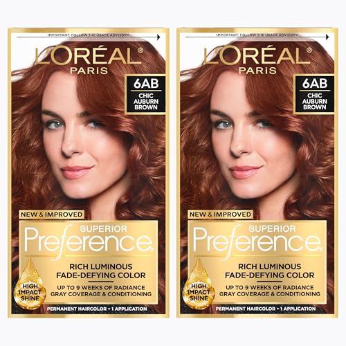 L'Oreal Paris Superior Preference Permanent Hair Color, 6ab Chic Auburn Brown