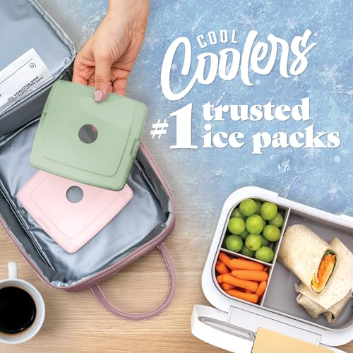Image of Cool Coolers by Fit & Fresh Slim Ice Packs, Quick Freeze Reusable Ice Packs for Lunch Boxes & Coolers, Long-Lasting, Space Saving Lunch Ice Packs, Multicolor, 4Pk