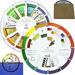 Arqi UK 23.5cm Waterproof, Life-Long Tear Proof Colour Wheel, RAL Value Finder, Paint Mixer,Thesaurus Aid, Greyscale, 6 Harmony creator, Ultra tough. Help mixing colours, Art teaching tool.