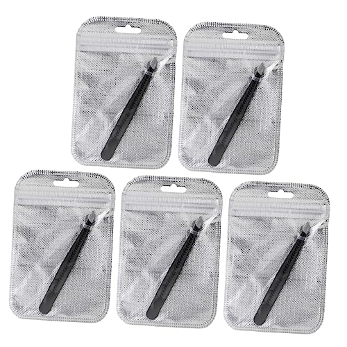 VICASKY 5pcs Set Stainless Steel Eyebrow Tweezers Set Ergonomic Design Eyebrow Makeup Tool for Precision Grooming Portable for Travel Home Use and for Men Women
