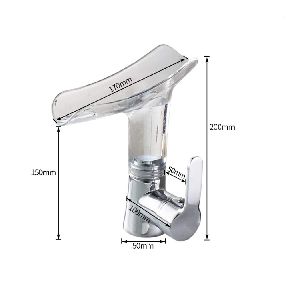 Faucet Faucet All Copper Faucet Basin Faucets Waterfall Faucet for Bathroom Basin Mixer Tap Single Handle Sink Mixer Tap-Chrome and Purple زواج