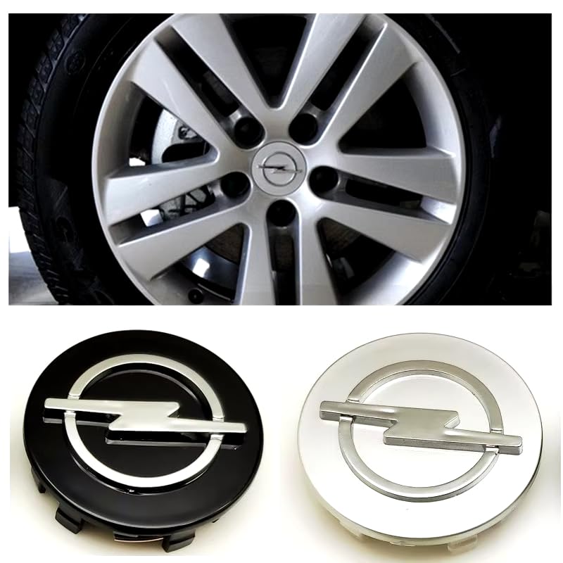 4 Pezzi Auto Coprimozzi per Opel Agila, Coprimozzo Centrale Tappi per Ruote Coprimozzo Ruota ABS Tappi di Cerchioni Accessori per Auto,A-60mm