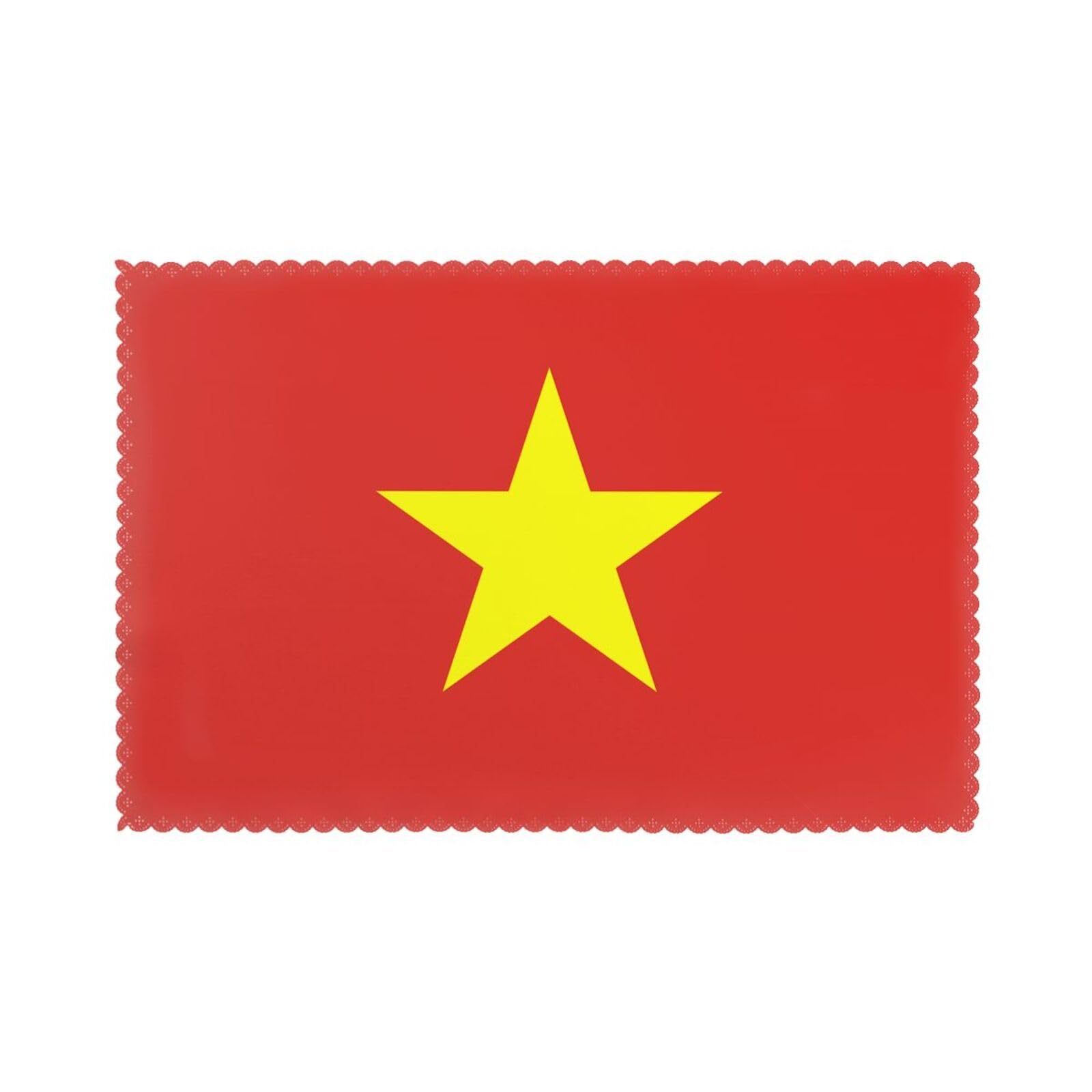 Vietnamese flag Printed table mat set (6 pieces) - Aesthetic upgrade for family gatherings and hotel banquets