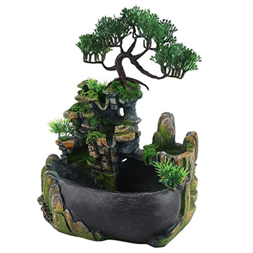 Tabletop Water Fountain Environmental Resin Waterfall Desktop Fountain Indoor bladen Water Fountains Desktop Vijverfonteinen (Color : A) - Image 5