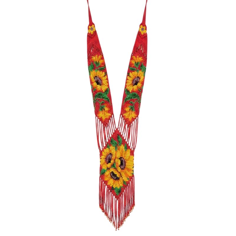 Collier ukrainien gerdan motif tournesol le cadeau artisanal idéal pour elle