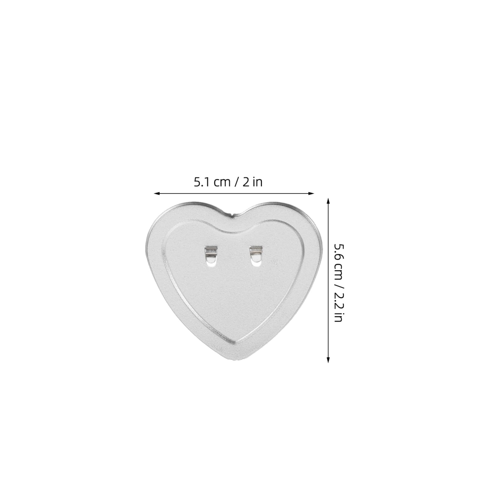 Botones con Forma de Corazón para Diy, 100 Sets, Kit | Piezas de Metal en Blanco, Película Transparente y Papel en Blanco, Acabado Brillante, para Manualidades